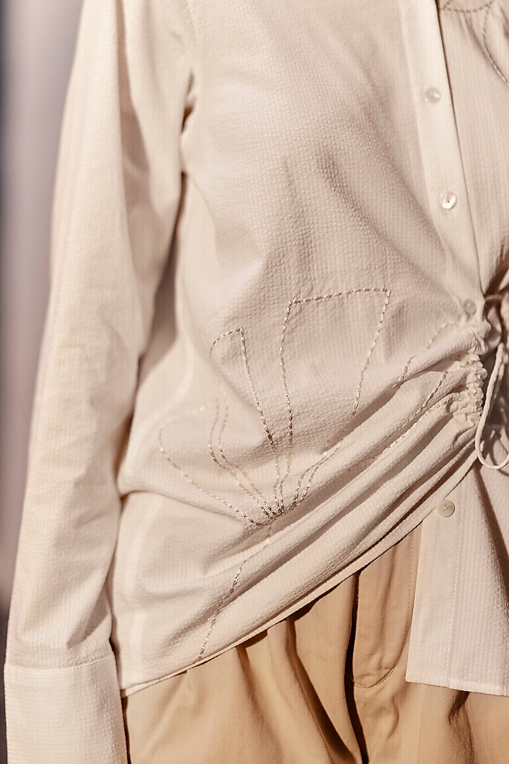 White Bamboo Wrap Shirt by Ewoke at Pernia's Pop Up Shop
