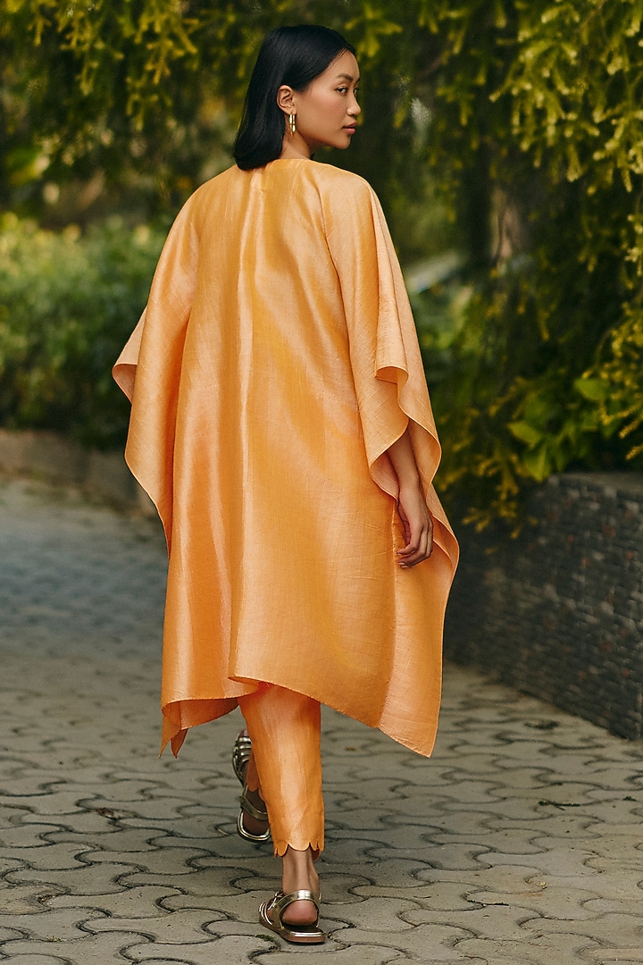 Mango Yellow Khadi Floral Embroidered Co-Ord Set by Ewoke at Pernia's Pop Up Shop