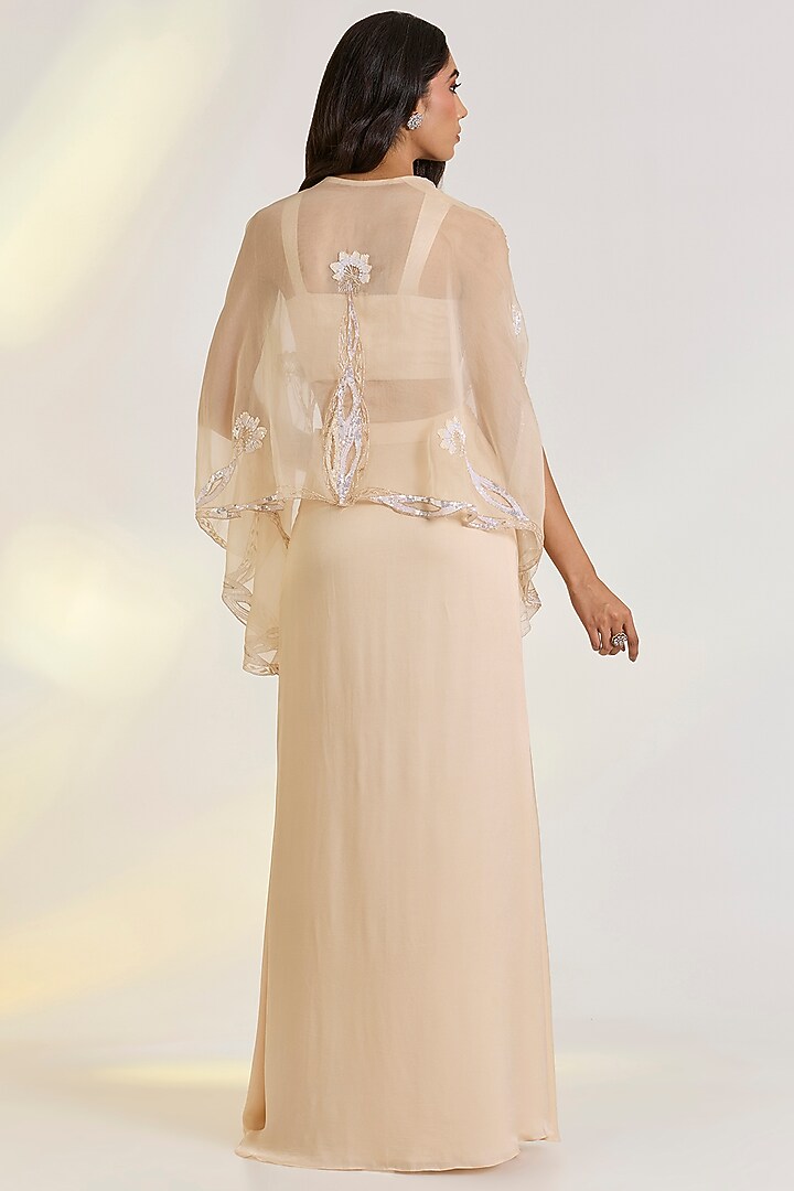 Pink Organza Hand Embroidered Jacket Set by Ewoke at Pernia's Pop Up Shop