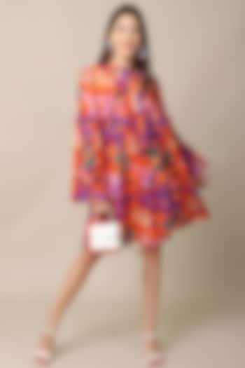 Multi-Colored Floral Printed Dress by Ewoke