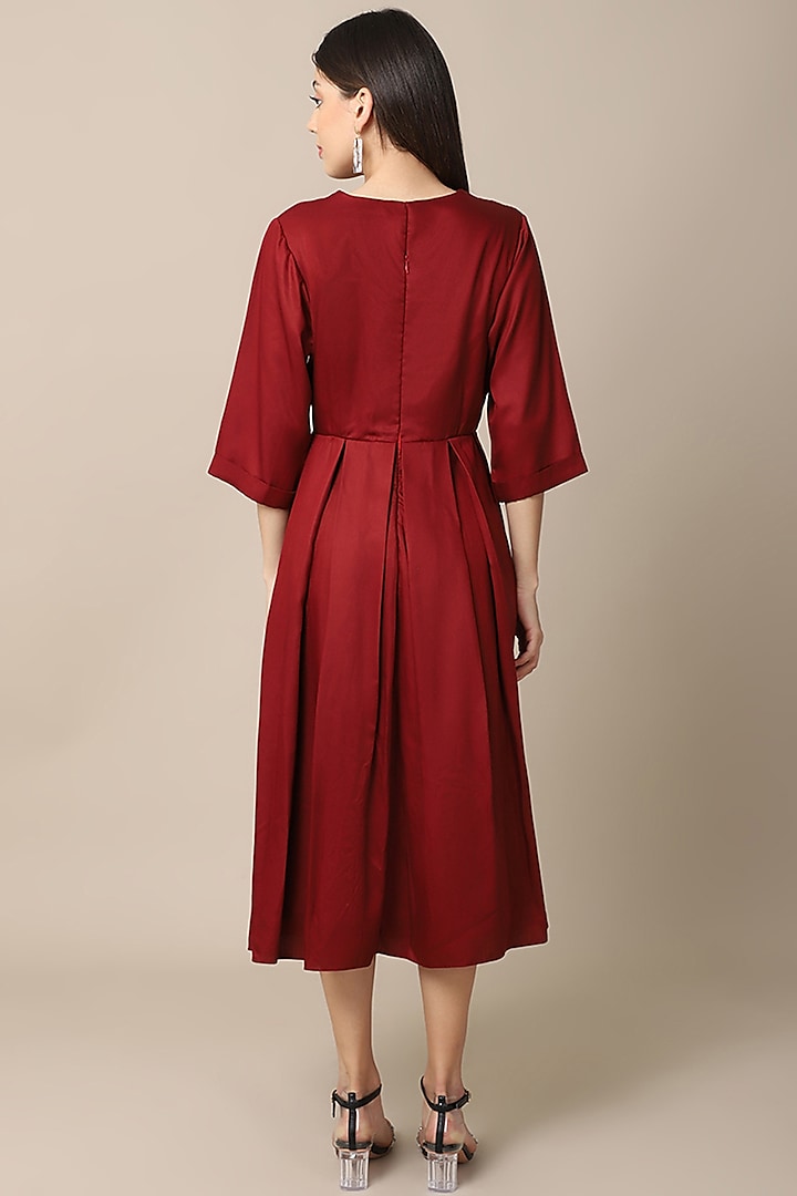 Maroon Tencel Summer Dress by Ewoke at Pernia's Pop Up Shop