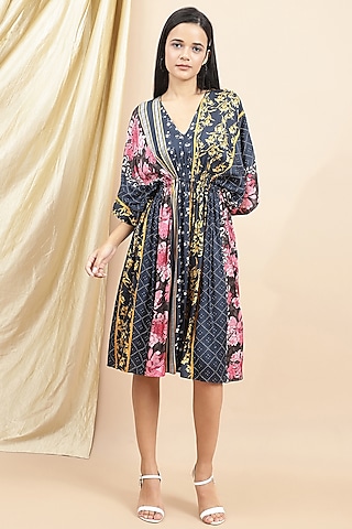 Multi-Colored Satin Kaftan Dress by Ewoke
