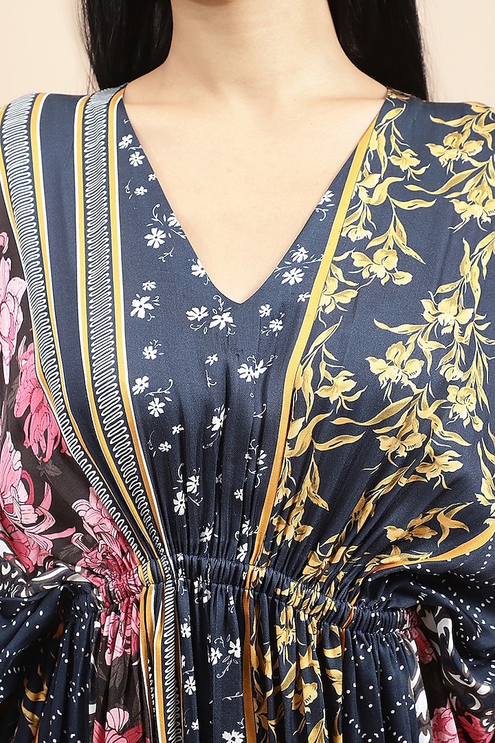 Multi-Colored Satin Kaftan Summer Dress by Ewoke at Pernia's Pop Up Shop
