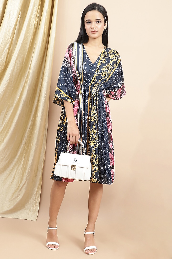Multi-Colored Satin Kaftan Summer Dress by Ewoke at Pernia's Pop Up Shop
