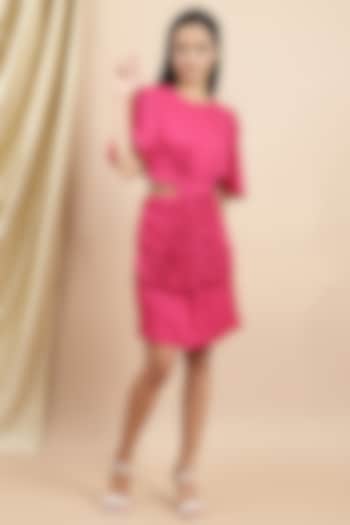 Pink Hemp Mini Dress by Ewoke