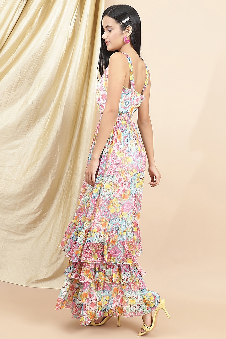 Multi-Colored Chiffon Tiered Summer Dress by Ewoke at Pernia's Pop Up Shop