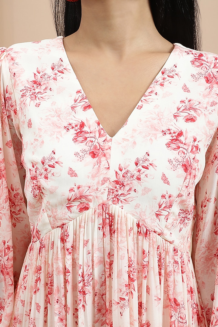Pink Crepe Midi Tiered Summer Dress by Ewoke at Pernia's Pop Up Shop