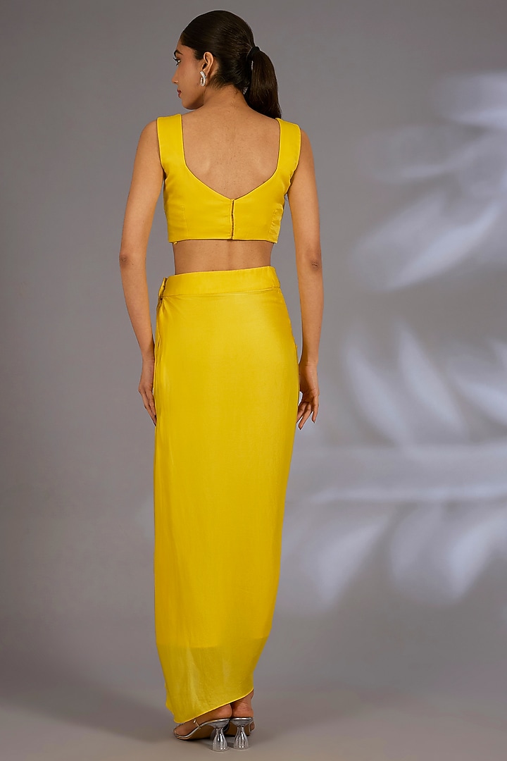 Yellow Organza Cape Set by Ewoke at Pernia's Pop Up Shop