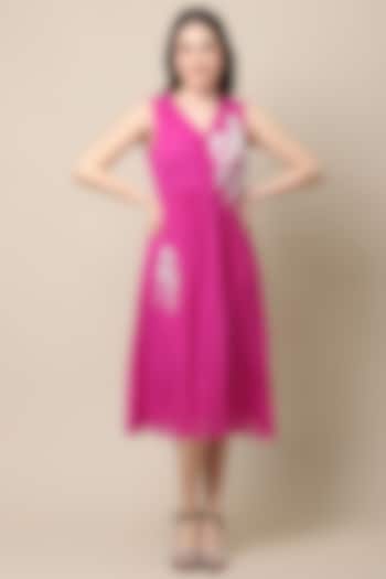 Plum Embellished Twisted Dress by Ewoke