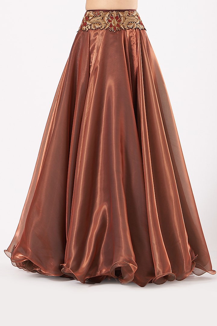 Copper Embellished Skirt Set by Expressionist By Jaspreet at Pernia's Pop Up Shop