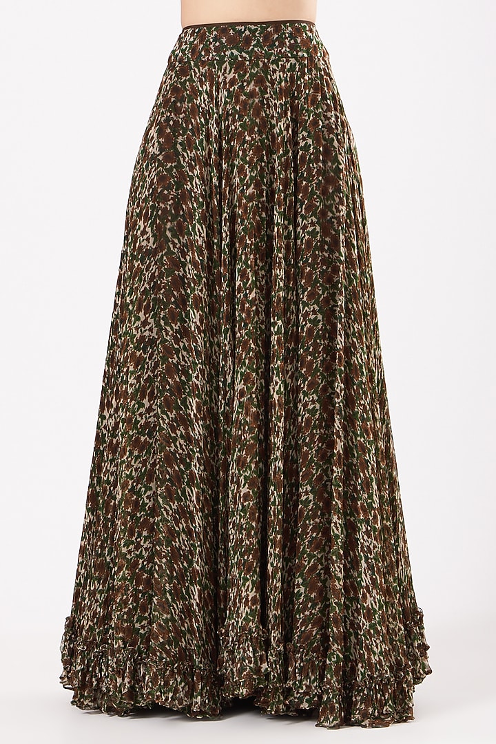 Copper Floral Printed Skirt Set by Expressionist By Jaspreet at Pernia's Pop Up Shop