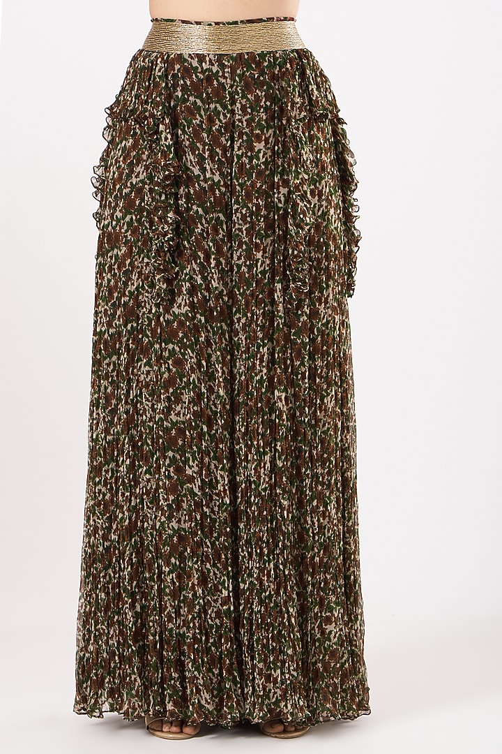 Copper Floral Printed Palazzo Pant Set by Expressionist By Jaspreet at Pernia's Pop Up Shop