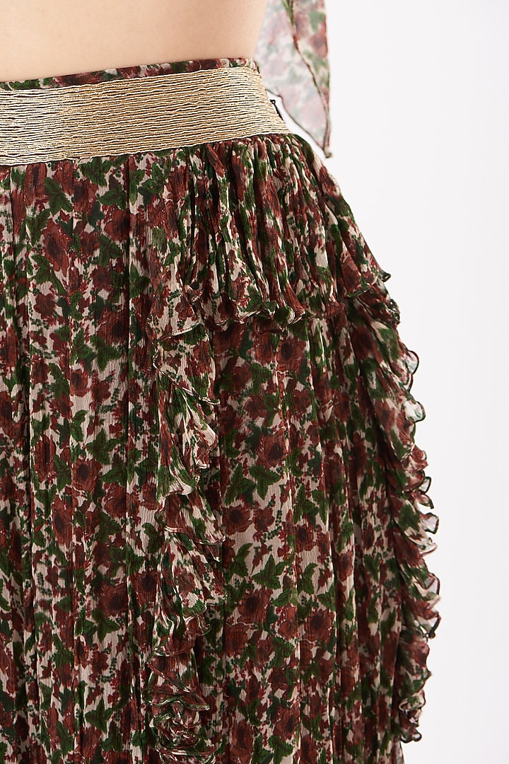 Copper Floral Printed Palazzo Pant Set by Expressionist By Jaspreet at Pernia's Pop Up Shop