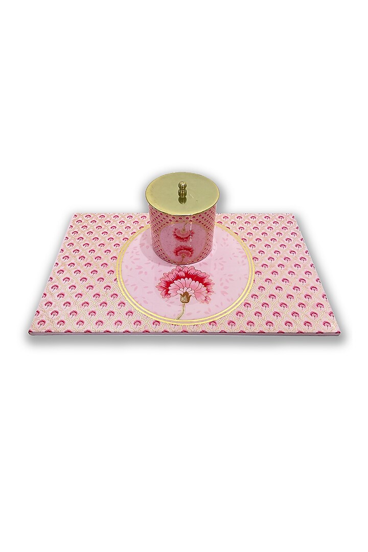 Pink Wooden Floral Motif Placemat by Expression Gifting at Pernia's Pop Up Shop