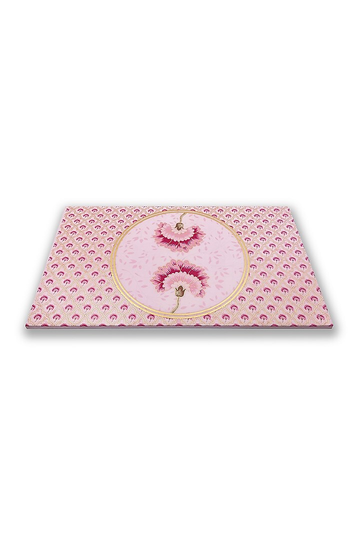 Pink Wooden Floral Motif Placemat by Expression Gifting at Pernia's Pop Up Shop