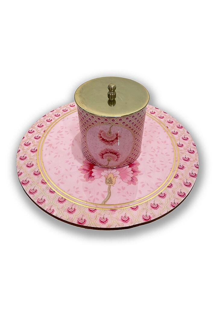 Pink Wooden Floral Motif Placemat by Expression Gifting at Pernia's Pop Up Shop
