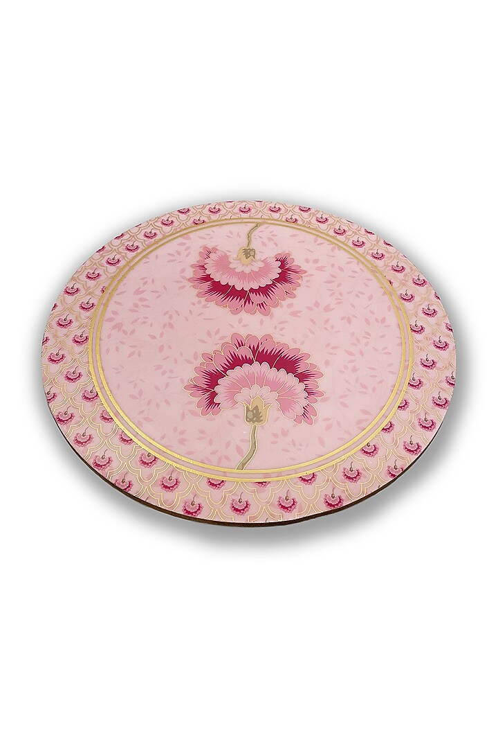 Pink Wooden Floral Motif Placemat by Expression Gifting at Pernia's Pop Up Shop