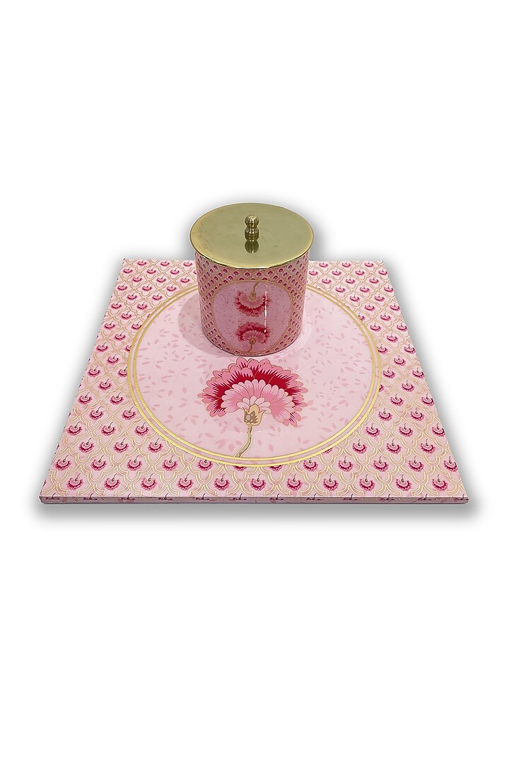 Pink Wooden Floral Motif Placemat by Expression Gifting at Pernia's Pop Up Shop
