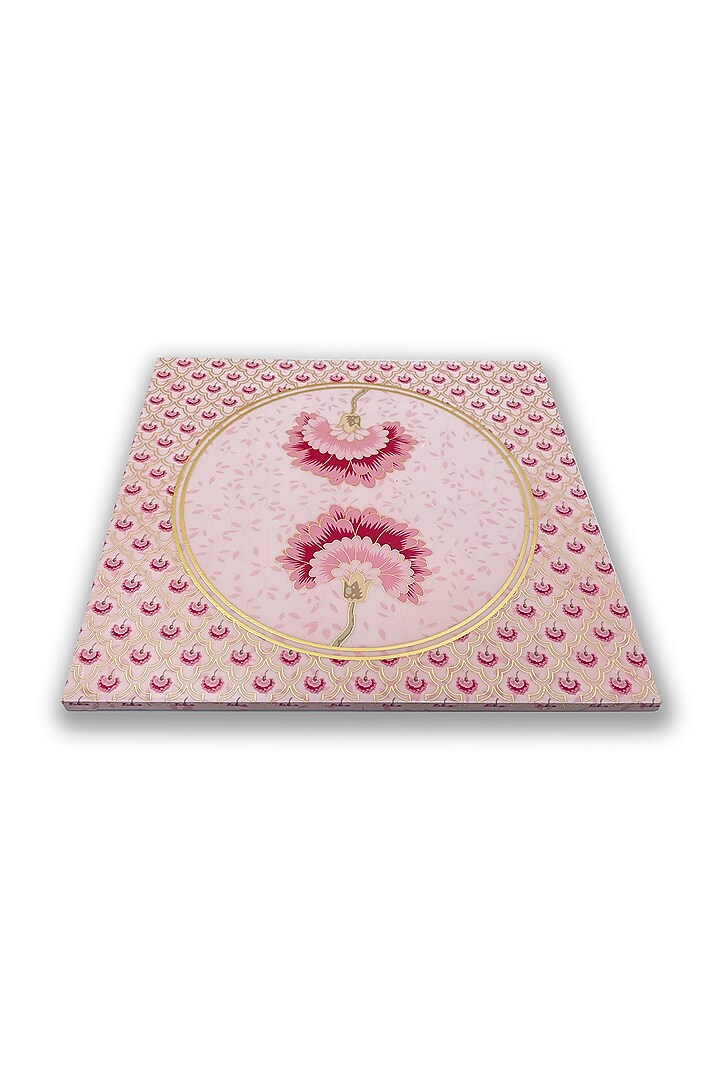 Pink Wooden Floral Motif Placemat by Expression Gifting at Pernia's Pop Up Shop