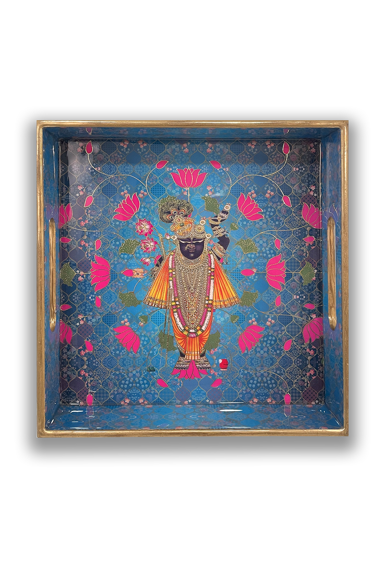 Blue Traditional Motif Tray Set (Set of 2) by Expression Gifting at Pernia's Pop Up Shop