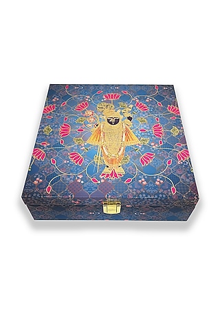 Blue Wooden Square Multi-Purpose Box by Expression Gifting