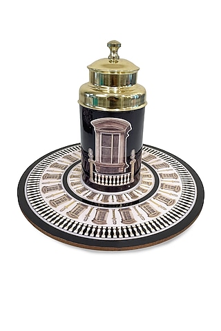Black Wooden Round Placemat by Expression Gifting