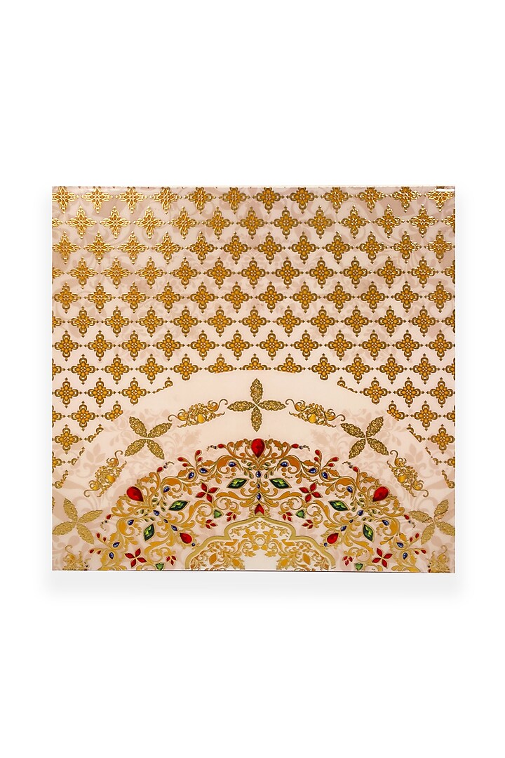White & Gold Wooden Square Placemat by Expression Gifting at Pernia's Pop Up Shop