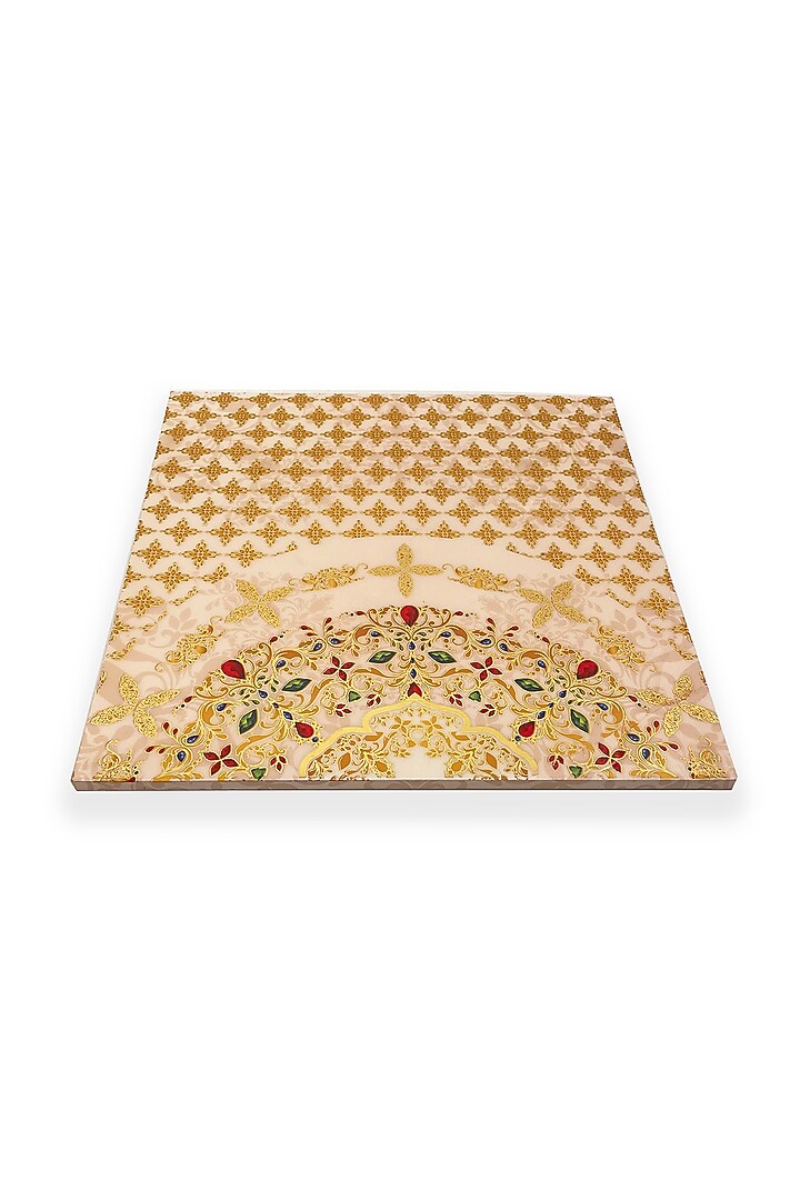 White & Gold Wooden Square Placemat by Expression Gifting at Pernia's Pop Up Shop