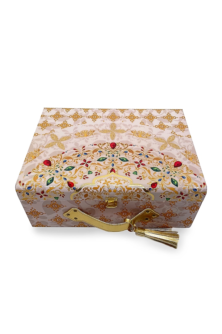 White & Gold Wooden Trunk by Expression Gifting at Pernia's Pop Up Shop