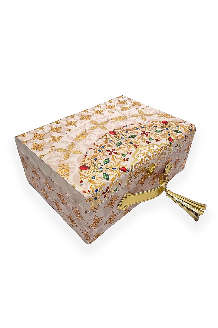 White & Gold Wooden Trunk by Expression Gifting at Pernia's Pop Up Shop