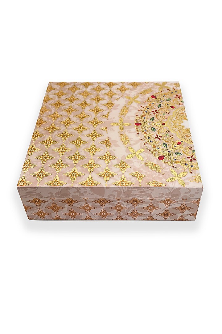 White & Gold Wooden Square Jewellery Box by Expression Gifting at Pernia's Pop Up Shop