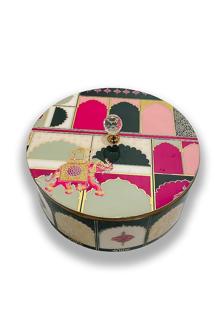 Green Wooden Round Box by Expression Gifting at Pernia's Pop Up Shop
