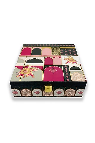 Green Wooden Square Jewellery Box by Expression Gifting