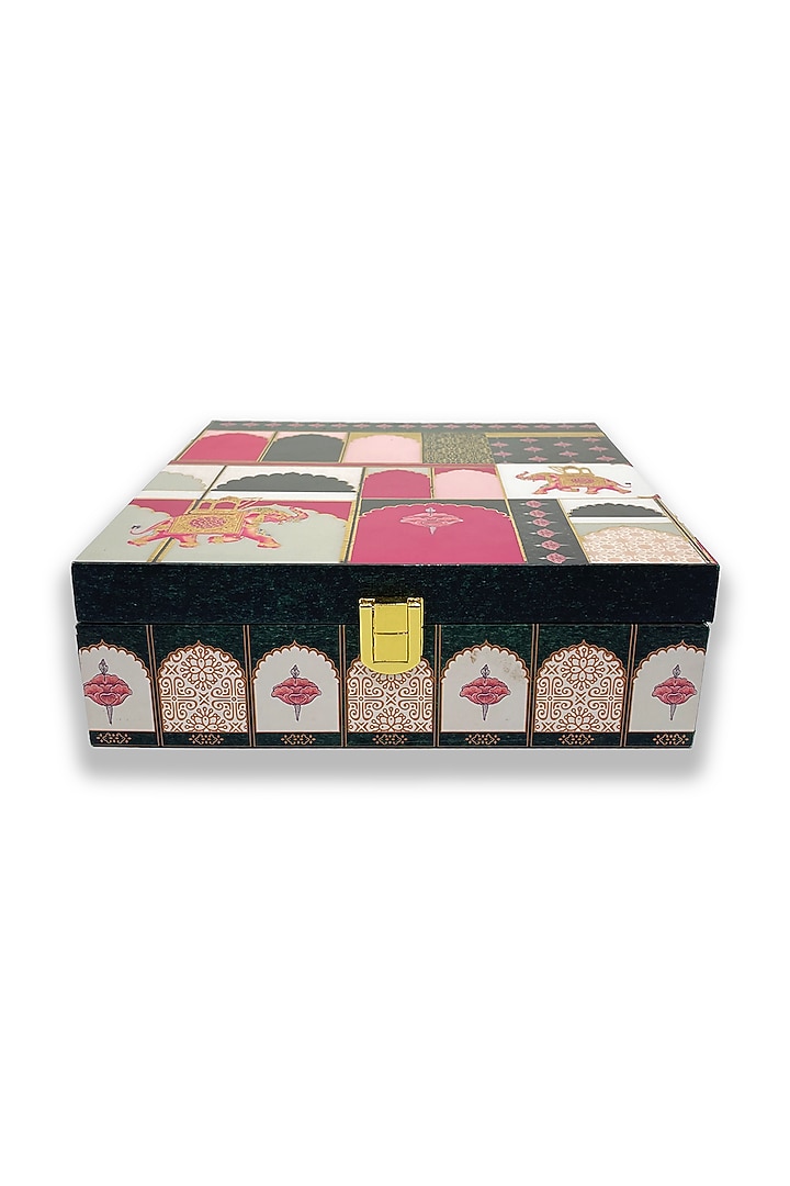Green Wooden Square Jewellery Box by Expression Gifting at Pernia's Pop Up Shop