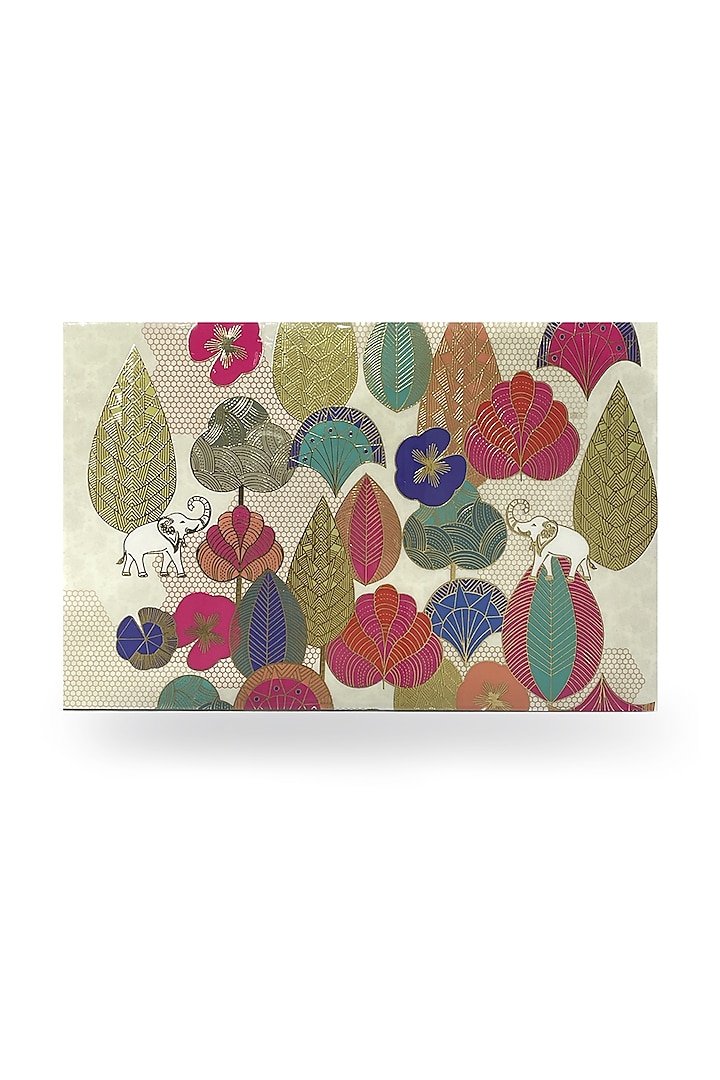 Multi-Colored Wooden Printed Rectangular Placemat by Expression Gifting