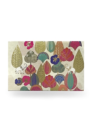 Multi-Colored Wooden Printed Rectangular Placemat by Expression Gifting