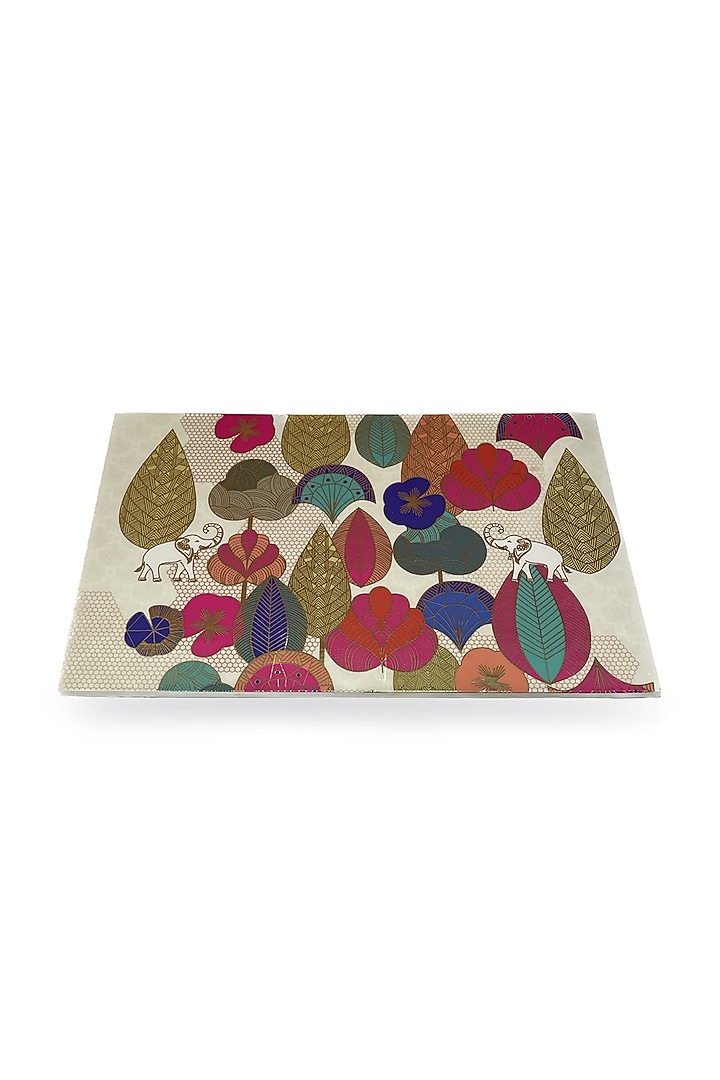Multi-Colored Wooden Printed Rectangular Placemat by Expression Gifting at Pernia's Pop Up Shop
