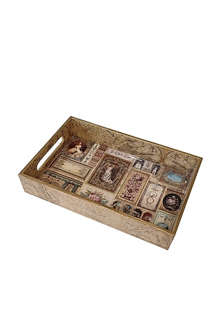 Brown MDF Rectangular Tray Set by Expression Gifting