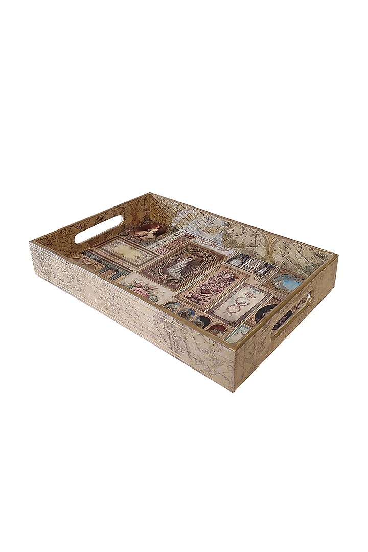 Brown MDF Rectangular Tray Set by Expression Gifting at Pernia's Pop Up Shop