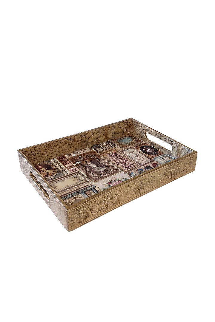 Brown MDF Rectangular Tray Set by Expression Gifting at Pernia's Pop Up Shop