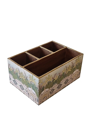 White & Green MDF Cutlery Holder by Expression Gifting