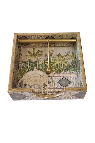 White & Green MDF Weight Tissue Holder by Expression Gifting