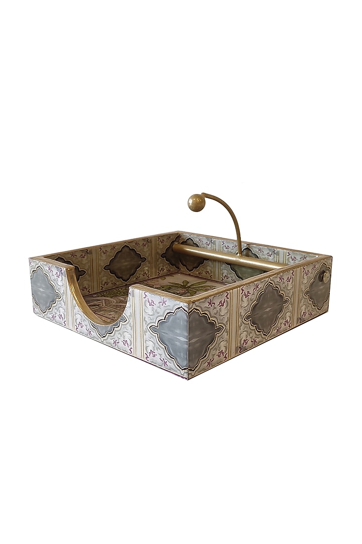 White & Green MDF Weight Tissue Holder by Expression Gifting at Pernia's Pop Up Shop