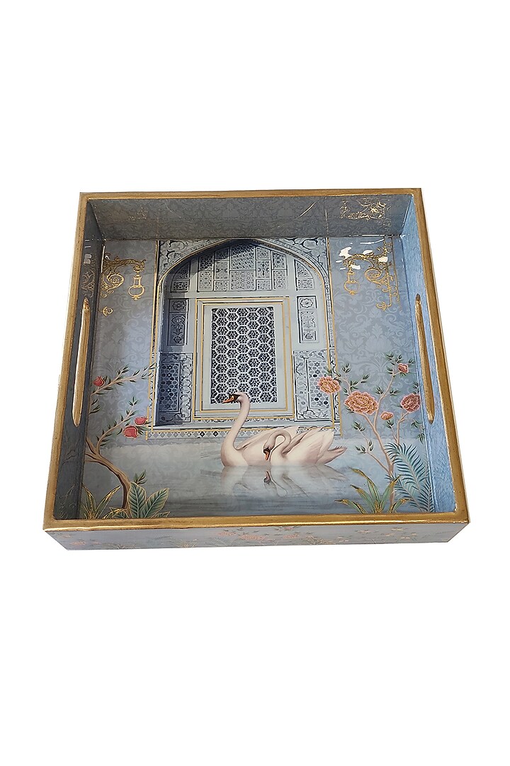 Sky Blue MDF Square Tray Set by Expression Gifting at Pernia's Pop Up Shop