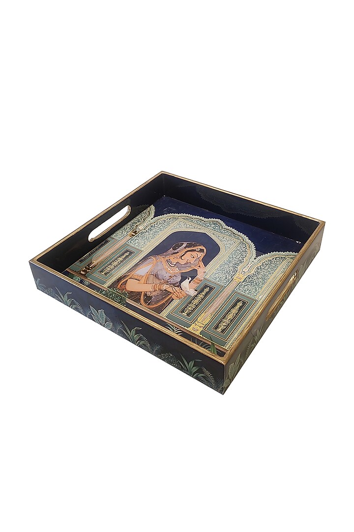 Deep Blue MDF Square Tray Set by Expression Gifting at Pernia's Pop Up Shop