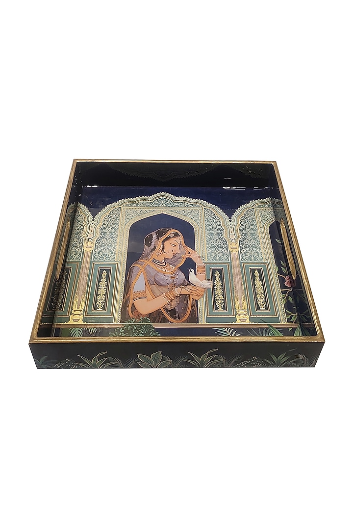 Deep Blue MDF Square Tray Set by Expression Gifting at Pernia's Pop Up Shop
