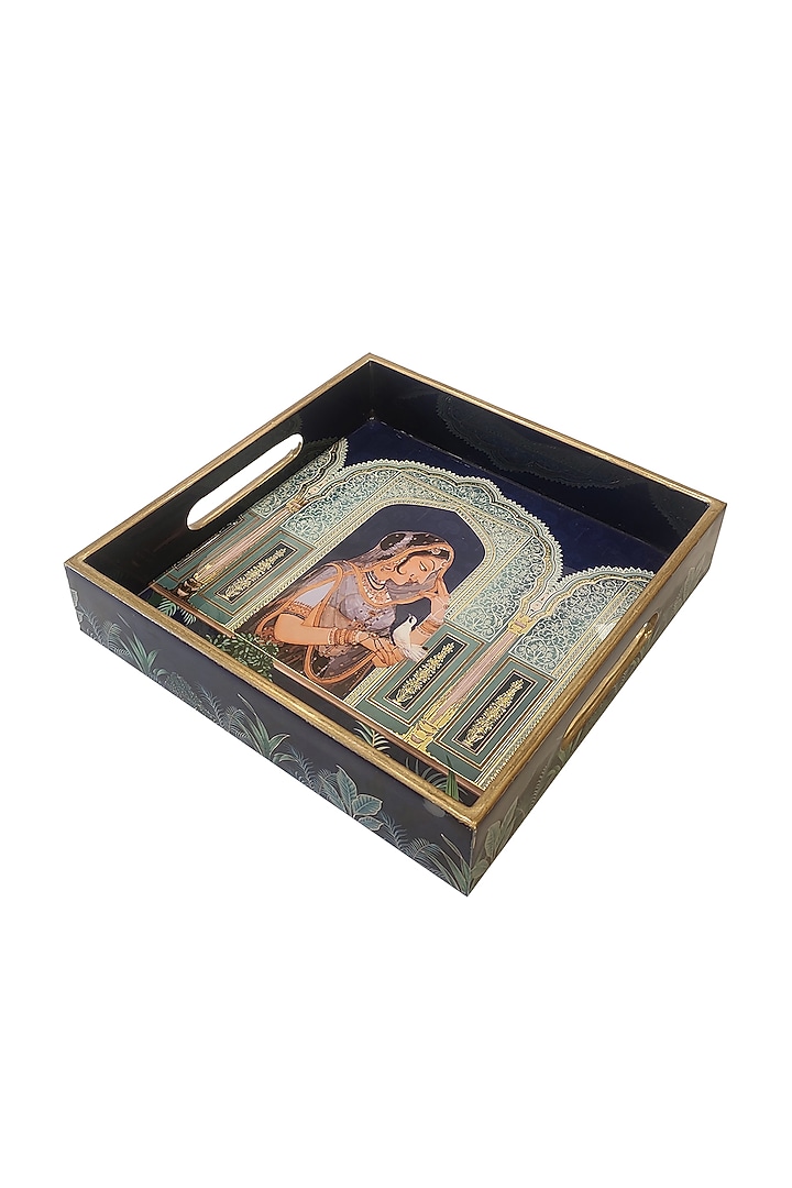 Deep Blue MDF Square Tray Set by Expression Gifting at Pernia's Pop Up Shop