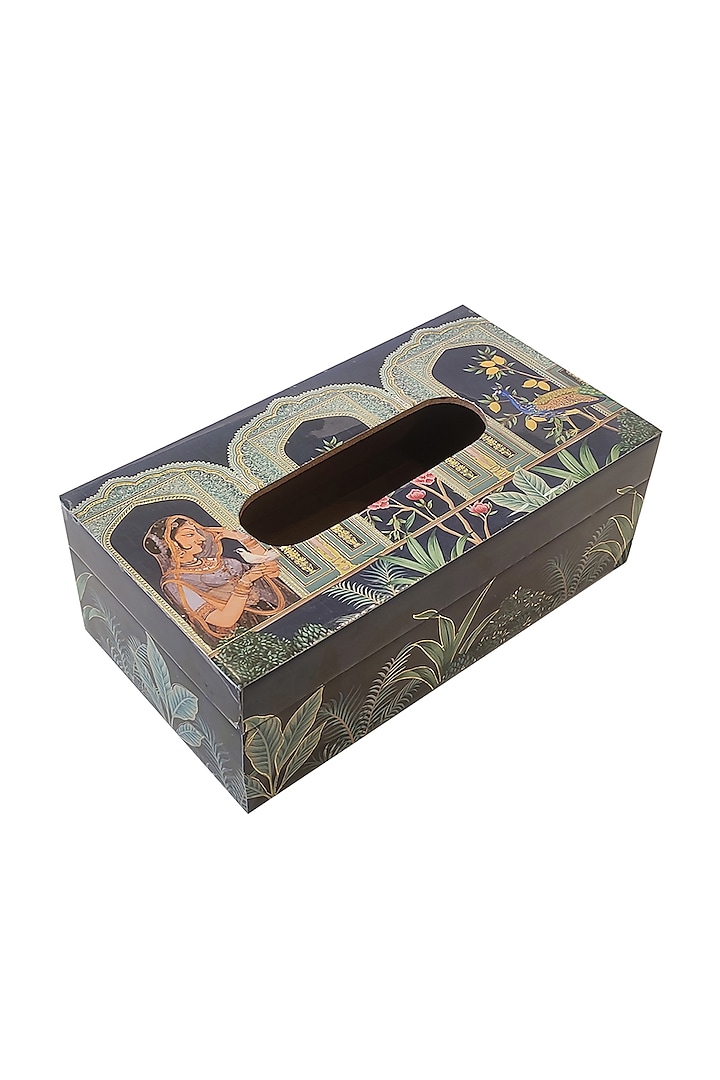 Deep Blue MDF Tissue Box by Expression Gifting