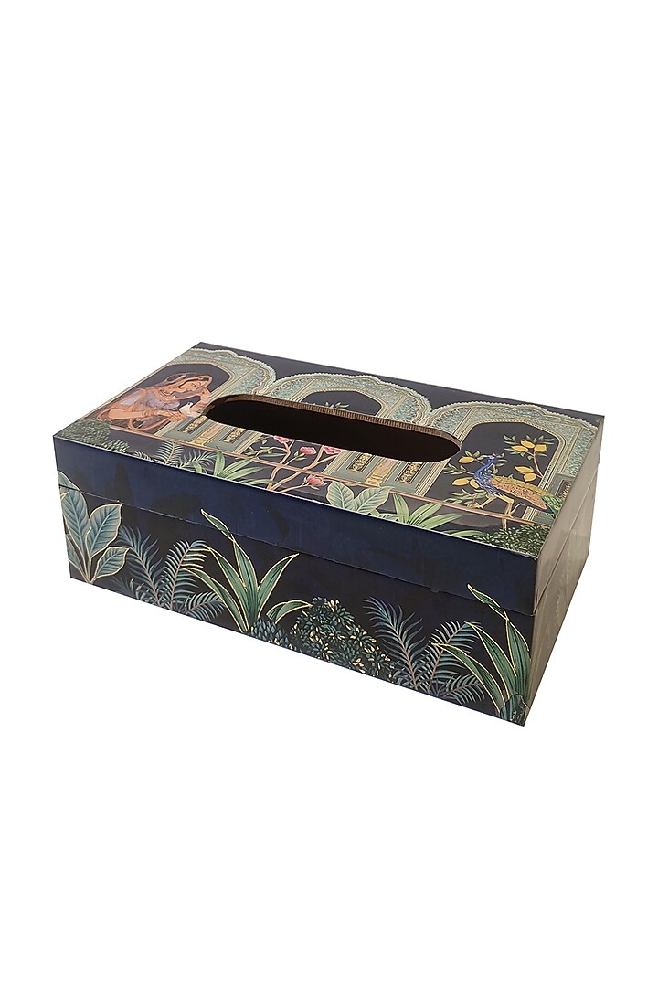Deep Blue MDF Tissue Box by Expression Gifting at Pernia's Pop Up Shop