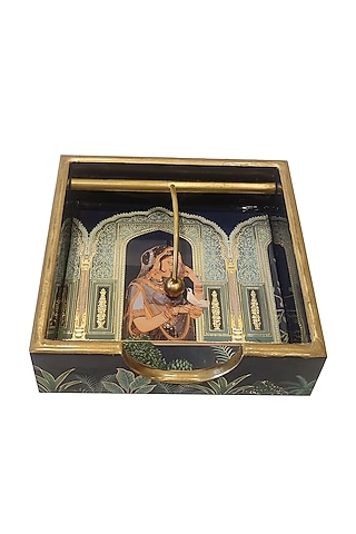 Deep Blue MDF Weight Tissue Holder by Expression Gifting